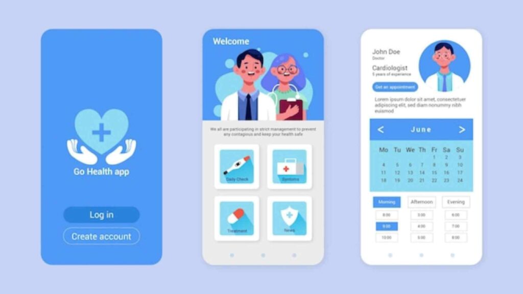 smartphone with health app open, patient tracking habits and receiving coaching prompts, modern app UI